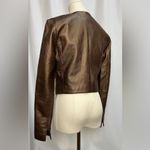 Ecru  Dark Brown Leather Women's Jacket Photo 1