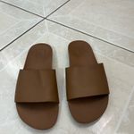 Vans  Women's Brown Leather Decon Slide Sandals Photo 1