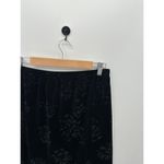Bentley Womens Midi Skirt Size M Black Velvet Burnout Stretch Goth Witchy Dark Size M Photo 2