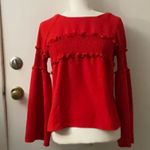 Amaryllis Red Bell Sleeved Top Holiday Party Christmas Casual Boho Renaissance Photo 1