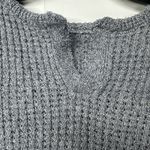 SheIn  Women's Gray Knit Sweater Size Large – Waffle Texture Pullover Photo 5