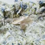 Love Shack Fancy Womens Top S Green Floral Pullover Lace Ruffle Crop DORABELLA Photo 2