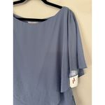 Adrianna Papell NWT Blue Beaded Tiered Formal Chiffon Blouse Women’s Size 12 Photo 2