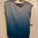 Mondetta  Ombre Athletic Top XS Xtra Small Blue Gray Gathered Sleeveless NWOT NEW Photo 0