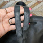 Victoria's Secret Victoria Secret Faux Leather Drawstring Backpack Black Roomy Travel Everyday Bag Photo 5