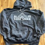 Lost Lake Graphic Hoodie Pullover Sweatshirt Gray Size Large Photo 0