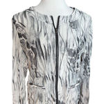 Peck & Peck Womens  Marble & Snake Print Semi Sheer Moto Jacket - Sz M Photo 0