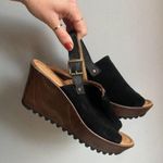 Bøc Black suede platform mule wedges with wooden sole 🔥 Size 9 Photo 1
