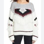 Current/Elliott  Rosemary Wool & Alpaca-blend Fringe Aztec Print Sweater 0 XS Photo 0