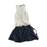 Brandy Melville Genevieve Wrap Skirt Navy Floral Made In Italy One Size Photo 5