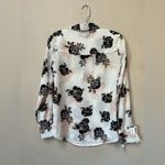 Candie's Women’s Floral Toe Sleeve Button Blouse Small Photo 1
