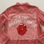 Via Penny Lane Reworked The Rolling Stones Graphic Gingham L/S Button Up Shirt Red Photo 7