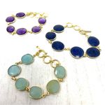 Sterling Silver  bracelets, 18K gold overlay and semiprecious stones/Amethyst Photo 6