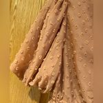 La Femme  Pink Swiss Dot V-Neck Short Sleeve‎ Flowy Lined Mini Dress Size Small Photo 8