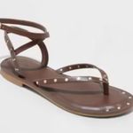 Universal Threads Universal Thread Sandal Women's Nikki Studded Thong Shoe Brown New Size 11 Photo 7