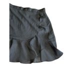 Banana Republic Ruffle Hem Black Mini Skirt, Stylish Party Cocktail Skirt Photo 4