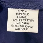 Donna Ricco  Silk Midi Dress Dots Navy Blue Cap‎ Sleeves V-Neck Back Zip [Size 8] Photo 6