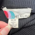 Free People Beach Black Ribbed Pull on Pants With Split Ruffle Pant Legs Photo 3