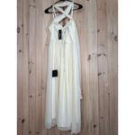 Lulus NWT  Irresistibly Darling Ivory Chiffon Midi Dress and Scarf Set Gala Sz M Photo 5