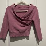 Dusty rose V neck pullover knit wrap sweater Size XS petite Photo 1
