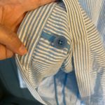 QVC Denim & Co. Light Blue & White Striped Seersucker Jacket | Women’s Sz XL Photo 4