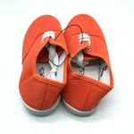 Sh18es Womens Sneakers Canvas Low Top Lace Up Orange Size 10 Photo 2