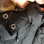 Gap VINTAGE Y2K  FAUX FUR TRIM HOOD PUFFER COAT BLACK S 2006 Photo 3