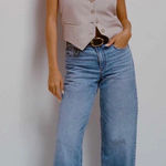 American Eagle  Stovepipe Jeans Womens 16 Short Blue Wide Leg Stretch Medium Wash Photo 0