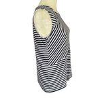 Talbots women's size SP blue and white stripe sleeveless stretchy tank top Photo 2