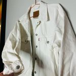 Levi's  Women’s White Silver Button Ex Boyfriend Denim Jacket Size Small Photo 4