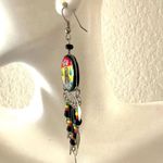 Vintage BOB MARLEY Reggae long drop beaded earrings Photo 8