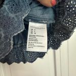 American Eagle  denim eyelet cropped Puff sleeve blouse small Photo 3