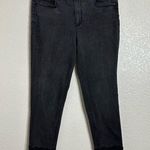 Ann Taylor  The Skinny Light Washed Black Denim Lace-Hem Ankle Jeans, Size 8P Photo 0