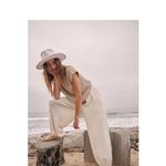 Free People  Beach Freya Knit Pants Balloon Tapered Wide Leg Pant Linen Blend XS Photo 3