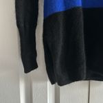 Saks 5th Avenue Saks Fifth Avenue Women’s Cowl Neck Blue & Black Cashmere Sweater Size XS Photo 3