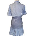 Cinq à Sept Cinq A Sept Asher Blue and White Striped Shirt  Dress | Size 4 Photo 4