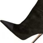 Good American black suede over the knee slouch boot | knee high boots Photo 7