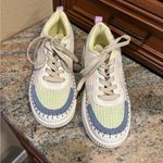 Nicole Miller Nicole Miller Brita Mixed Media Woven Patchwork Platform Wedge Sneaker Photo 1