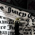 Juicy Couture Script Print Crossbody Bag w Bow and Wallet Set Black White EUC Photo 5