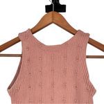Storia Stories Blush Pink Textured Floral Crop Top size Small Sleeveless Ribbed Photo 5