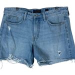 Lucky Brand Denim Shorts Womens 12 Light Wash Distressed Raw Hem Country Photo 0