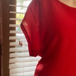 Maje  red 1 cold shoulder top blouse w ruching sz M Photo 3