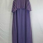 Charming Charlie Chevron Pattern Red White and Blue Maxi Dress Size Medium Photo 0