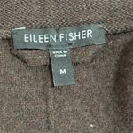 Eileen Fisher  Size M L Brown Merino Wool + Lamb Leather Coatigan Jacket Coat Photo 2
