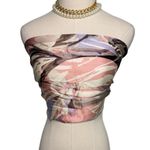 Cynthia Rowley 100% silk abstract watercolor floral long scarf 12.5 x 66” Photo 8