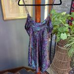 Delia's Vintage Y2K Purple & Black Paisley Romantic Slip Dress, Made in USA, Size L Photo 3