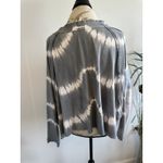 Free People  TIE DYE Oversized Sweatshirt Cotton Blue Crop Dolman Sleeves Small‎ Photo 3