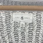 Lou & grey Ivory & Gray Woven Knit Long Sleeve Crewneck Sweater M Photo 2