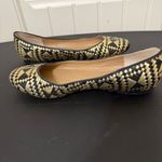 Rebecca Minkoff  Womens  Uma Flat 8.5M Metallic‎ Gold Black Woven Pattern Round Photo 7