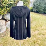 Vocal  Black Knit Hoodie Black & Gunmetal Tone Rhinestones Photo 8